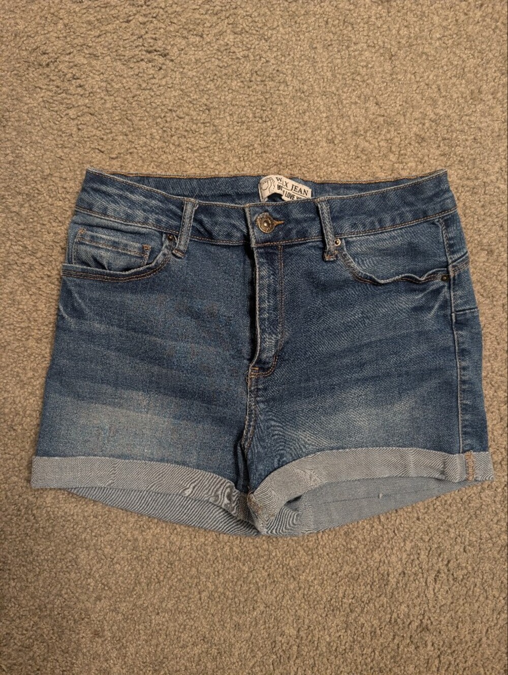 Wax Jean Blue Roll-Cuff Women’s Denim Shorts